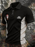 Men's Retro Color-Block Polo Shirt — German World Cup Fan Edition — Waffle-Knit Fabric, Short Sleeve, Polo Collar