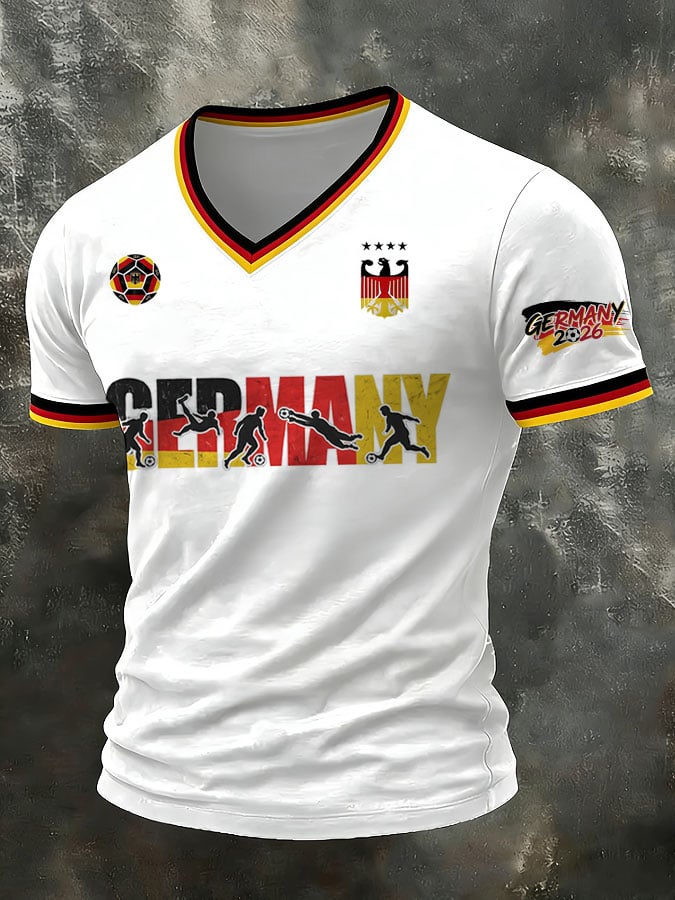 Men's German soccer Casual Printed Short-Sleeve T-Shirt