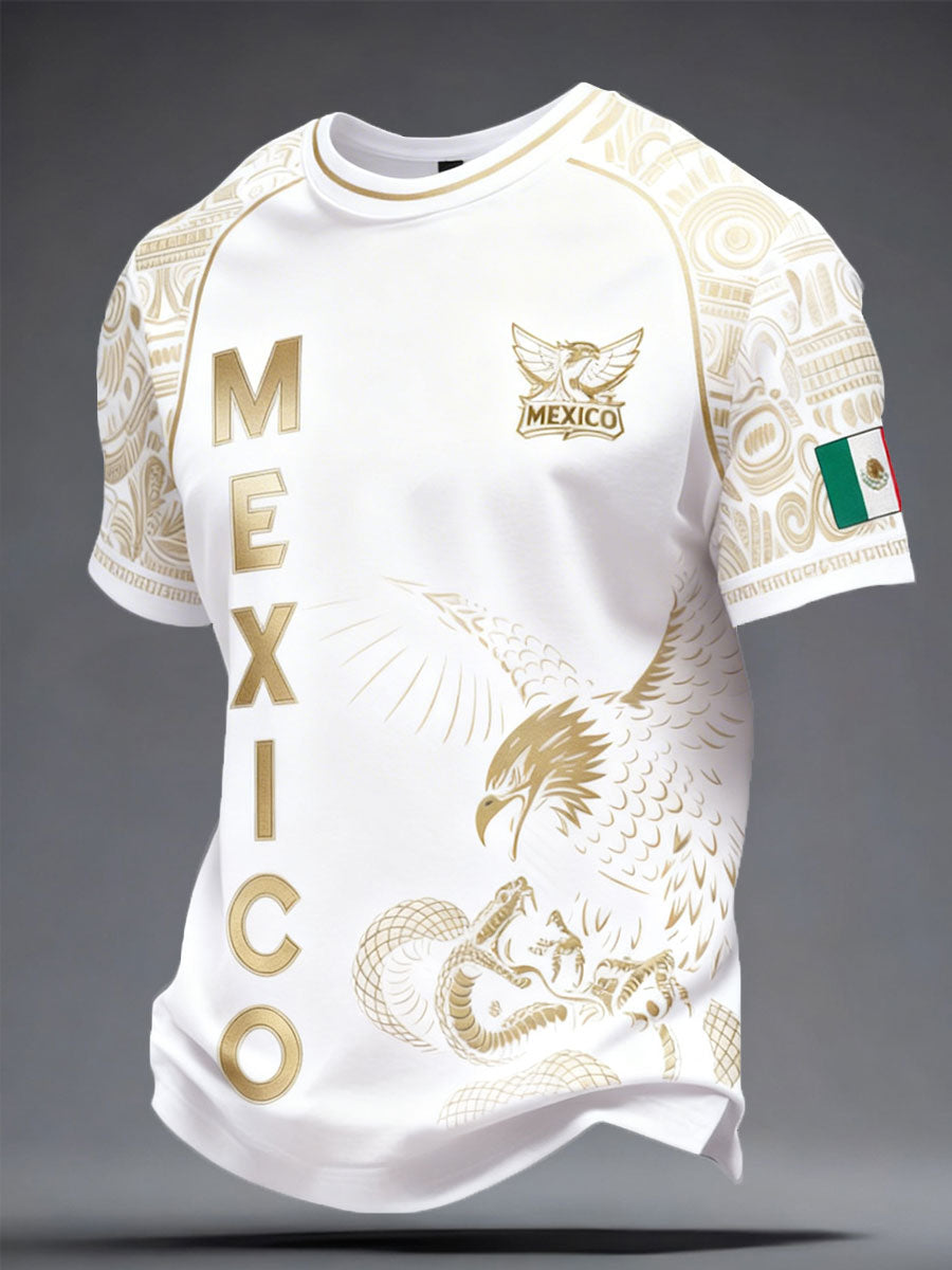 Men's Mexico Football Lover Printed T-shirt