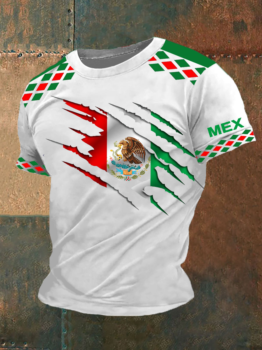 Men's Mexican Flag 3D Printed Casual T-Shirt