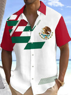Men's Mexico Flag Print Casual Shirt