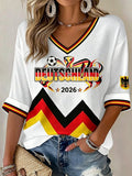 Women's Soccer Print Casual T-Shirt