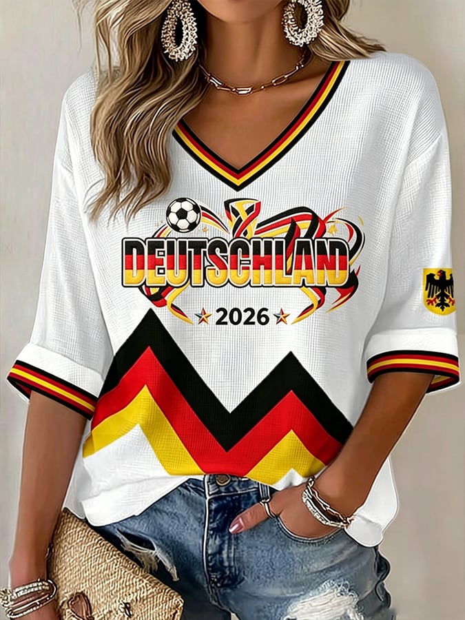 Women's Soccer Print Casual T-Shirt