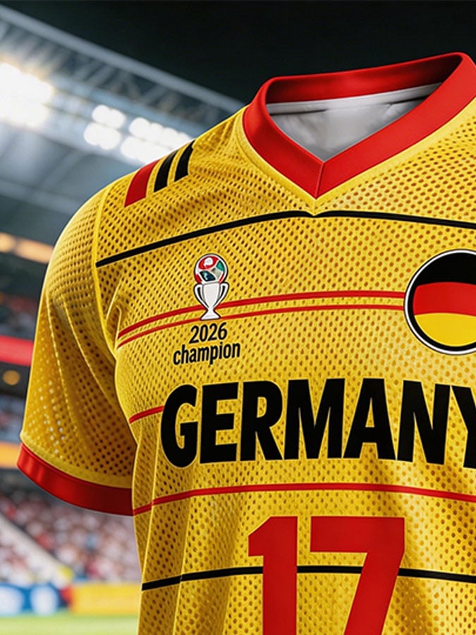 Men's Germany National Team Fan Jersey – No. 17 Short-Sleeve T-Shirt (Mesh, Breathable)