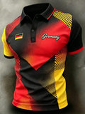 Lässiges Herren-Poloshirt mit deutschem Fußball-Print
