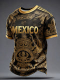 Men's Mexico Football Lover Art Printed T-shirt