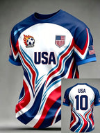 Men'S USA Football Lover Art Printed Polo Shirt
