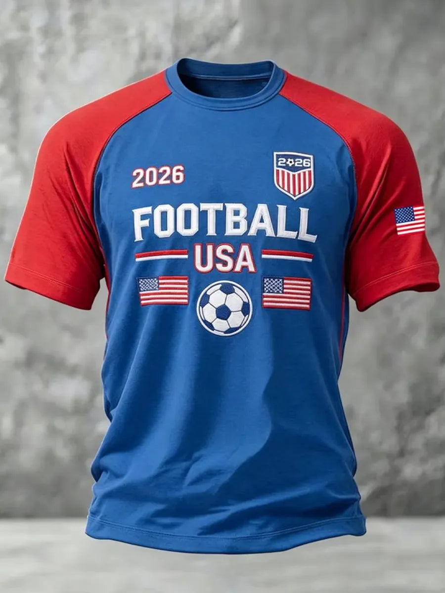 Usa Soccer Shirt, Us Football Shield Tee, World Cup 2026 Fan Gear, Gift For Soccer Dad, Retro American Football Fan Apparel