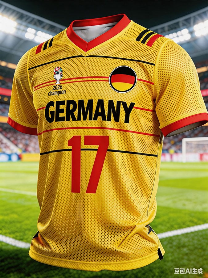 Men's Germany National Team Fan Jersey – No. 17 Short-Sleeve T-Shirt (Mesh, Breathable)