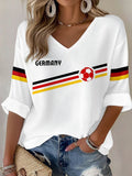 Women's German Football Print Casual T-Shirt