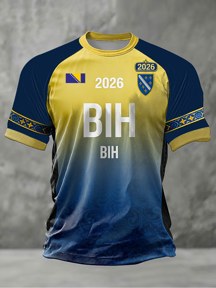 Men's Bosnia ZMAJEVI Football Lover Printed short sleeve t-shirt