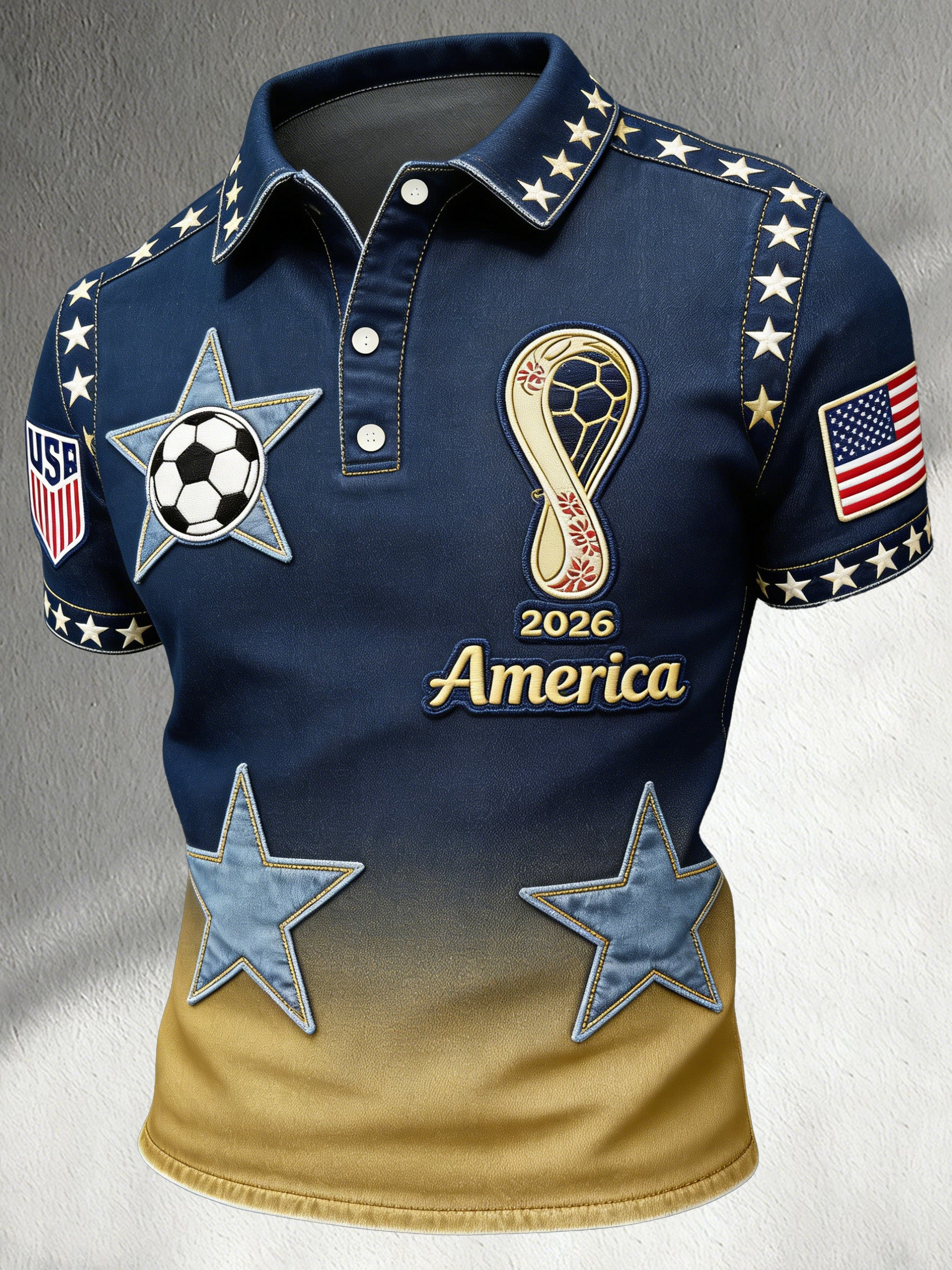 Men's American Football Cheering Print Fan Polo
