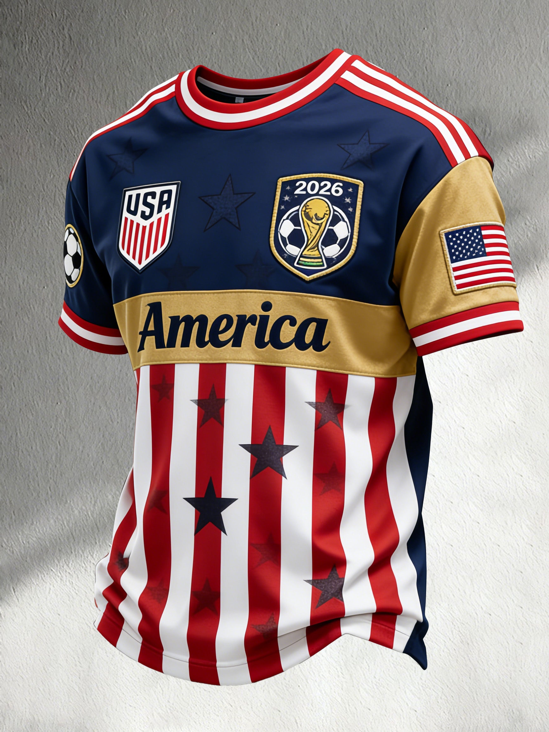 Men's American Soccer Support Print Fan T-Shirt