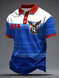 Men's USA Football Lover Printed Casual Tops