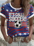 Women's USA Football Lover Printed T-shirt
