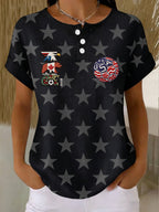 Women's USA Football Lover Printed Waffle Tops