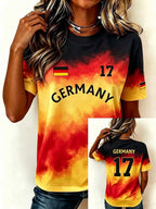 Women's Stylish Germany National Football Team Fan T-Shirt – Crew Neck, Short Sleeve