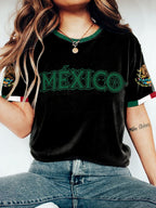 Women's Mexico Football Style Printed T-shirt