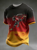 Herren-T-Shirt Im Casual-Stil Mit Rundhalsausschnitt, Kurzen äRmeln Und Deutschem FußBall-Print