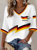 Women's Soccer Print Casual T-Shirt