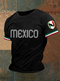 Men's Mexico Flag Print Casual Tee