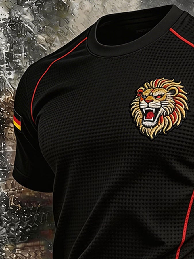 Men's Germany World Cup Waffle-Knit Open-Collar Short-Sleeve T-Shirt