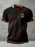 Men's German Football Team Fan Print Short-Sleeve Sports T-Shirt