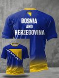 Men's Bosnia Football Lover ZMAJEVI Printed T-shirt