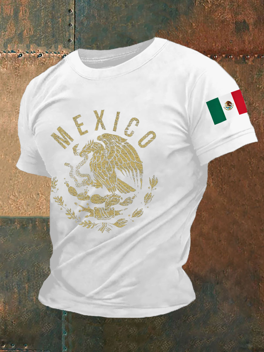 Men's Mexico Flag Print Casual Tee