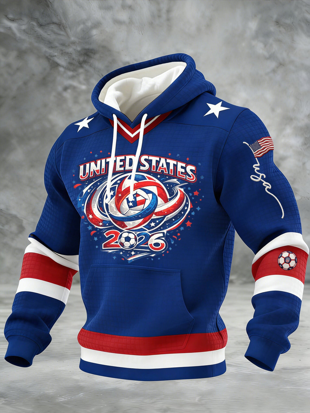Men's Sporty Printed Hoodie