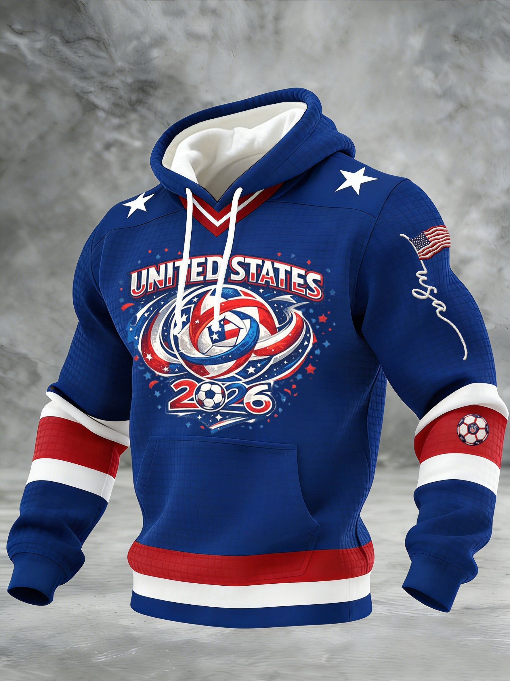 Men's Sporty Printed Hoodie