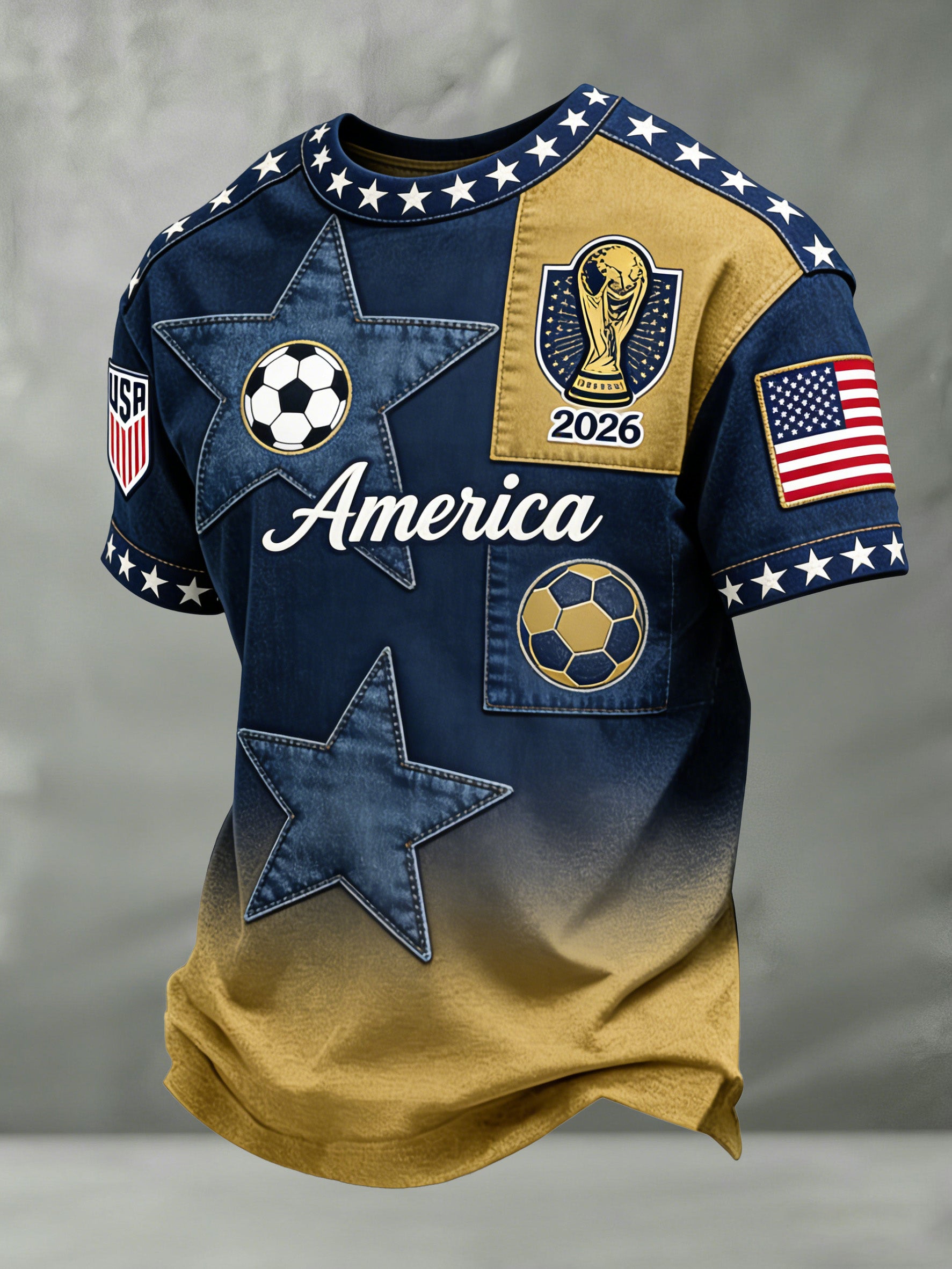 Men's American Soccer Support Print Fan T-Shirt