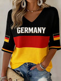 Women's German Football Print Casual T-Shirt