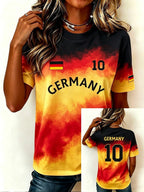 Women's Stylish Germany National Football Team Fan T-Shirt – Crew Neck, Short Sleeve
