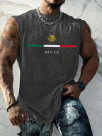Men's Mexican Flag Print Casual Tank Top