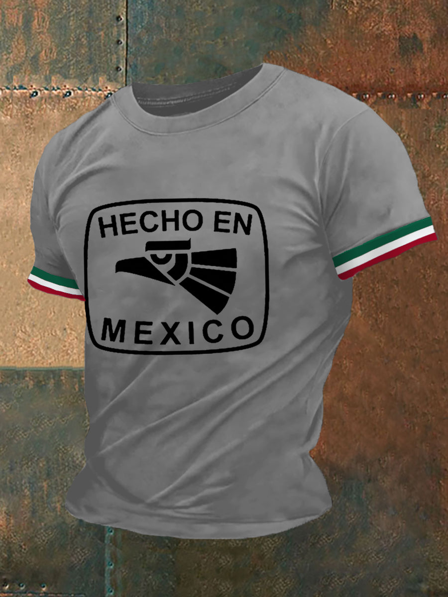 Men's Funny Hecho En Mexico Print Casual Tee
