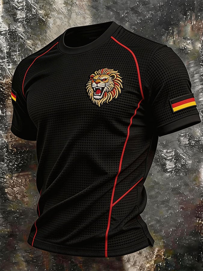 Men's Germany World Cup Waffle-Knit Open-Collar Short-Sleeve T-Shirt