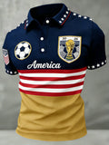 Men's American Football Cheering Print Fan Polo