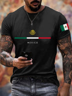 Men's Mexico Falg Print Casual Tee