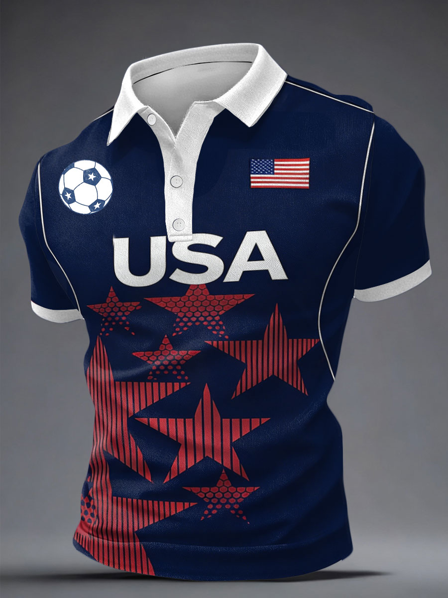 Men's USA Football Lover Printed Casual Tops