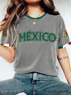 Women's Mexico Football Style Printed T-shirt
