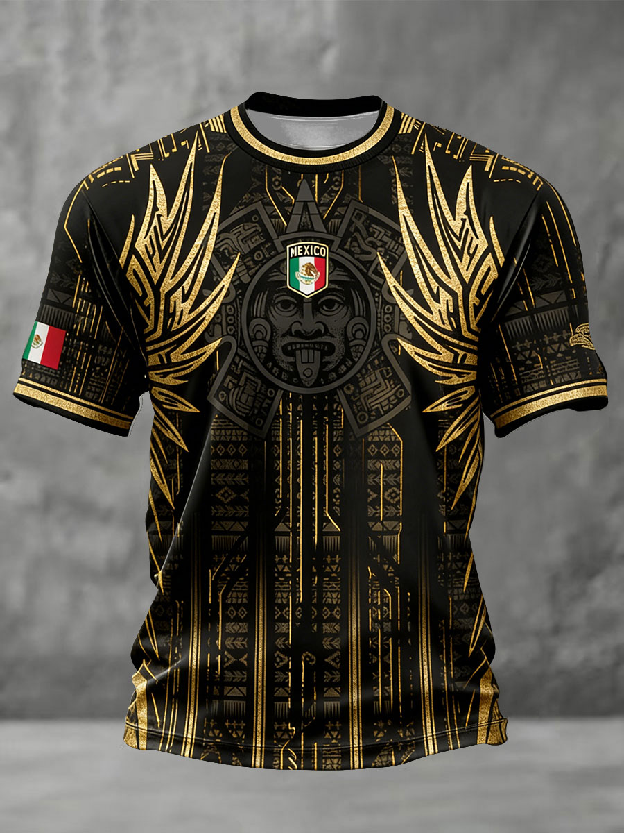 Men's Mexico Football Lover Printed T-shirt