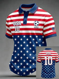 Men'S USA Football Lover Art Printed Polo Shirt