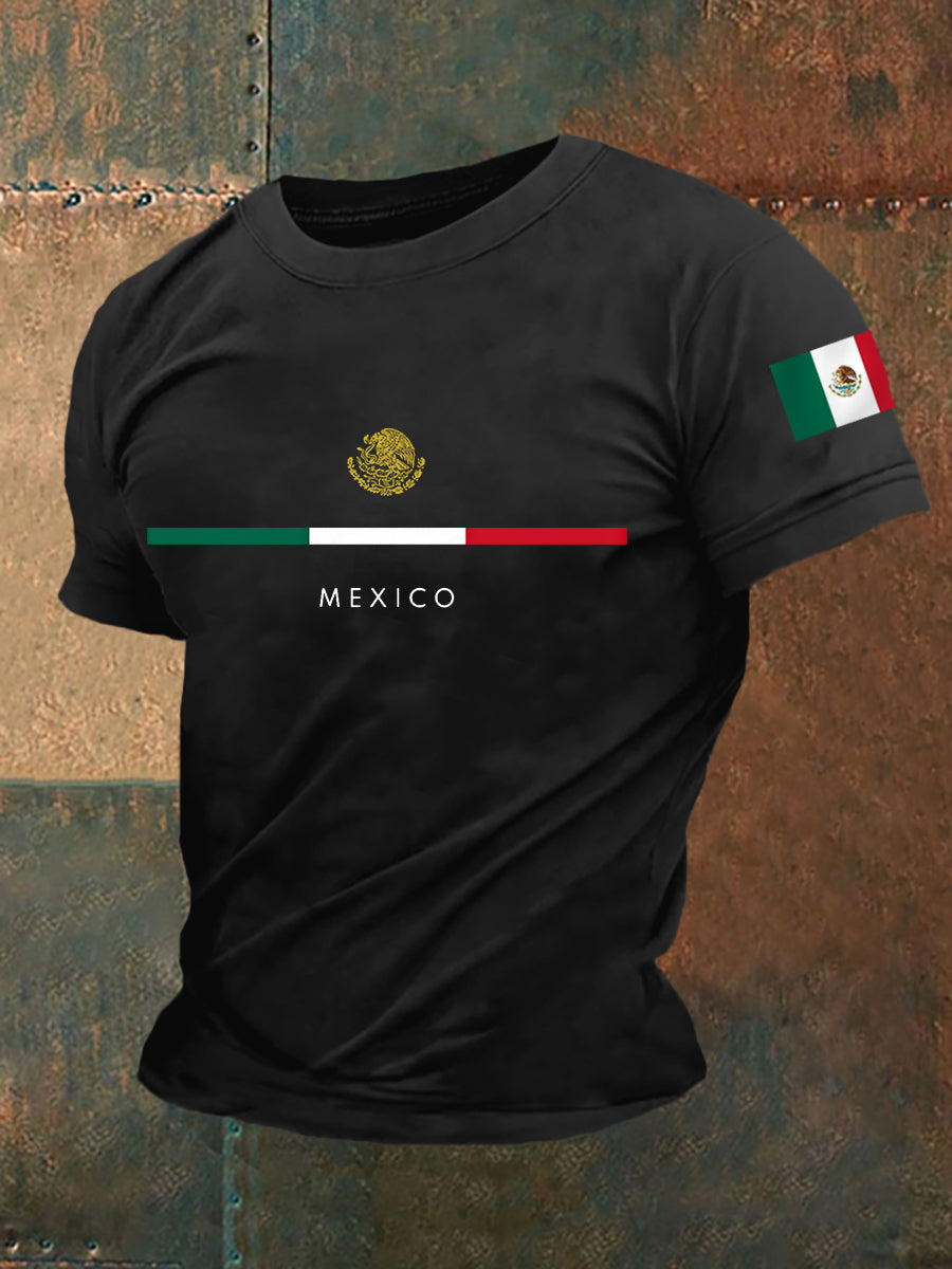 Men's Mexico Falg Print Casual Tee