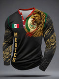 Men's Mexico Football Lover Printed Casual Tops