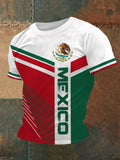 Men's Mexico Flag Print Casual Tee
