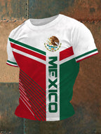 Men's Mexico Flag Print Casual Tee