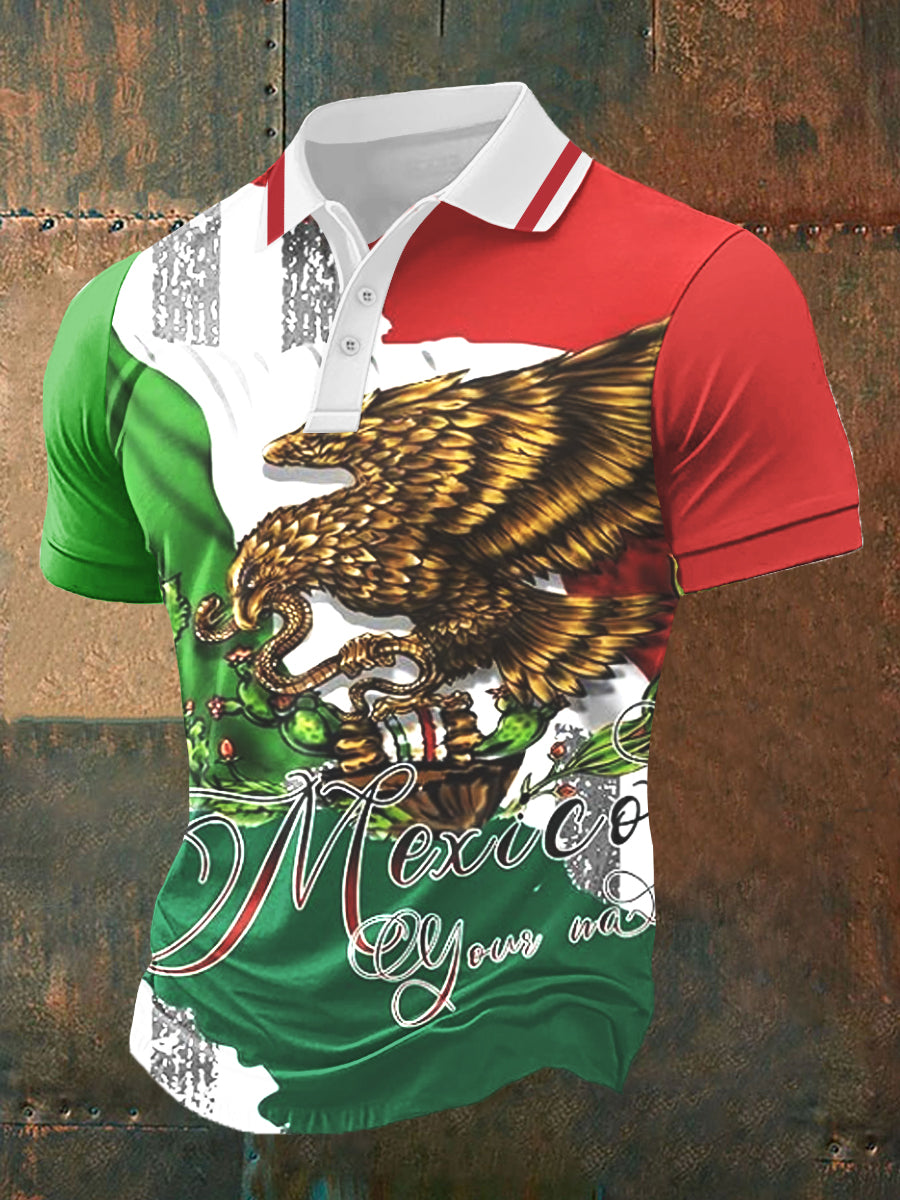 Men's Mexican Culture Design Short Sleeve POLO Sports Casual Shirt
