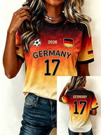 Women's Stylish Germany National Football Team Fan T-Shirt – Crew Neck, Short Sleeve