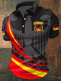 Men's Soccer Print Casual Polo Shirt